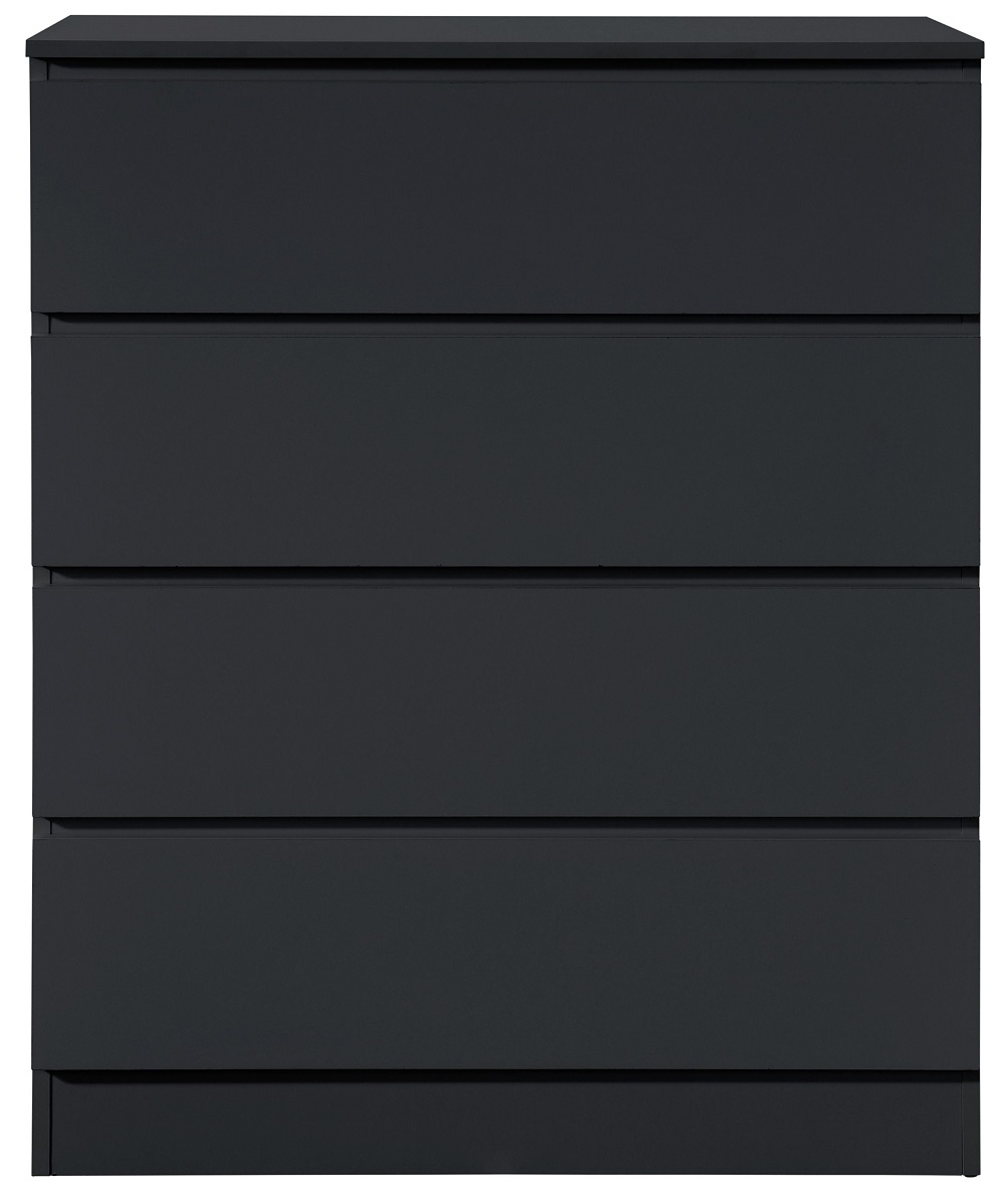 Product photograph of Birlea Oslo Black 4 Drawer Chest from Choice Furniture Superstore.